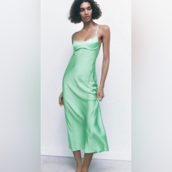 ZARA satin midi dress - Picture 1 of 3